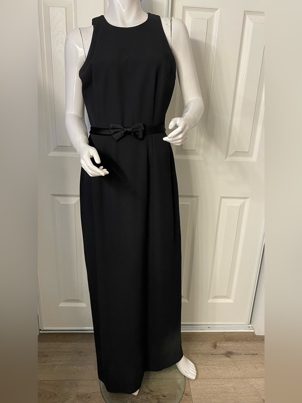 ‼️Vintage Laundry By Shelli Segal Black Sleeveless Maxi Dress with Waist Bow